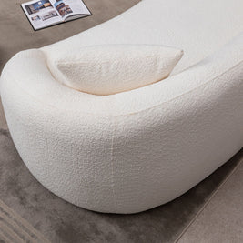 Curved 3 Seater Sofa For Living Room - White