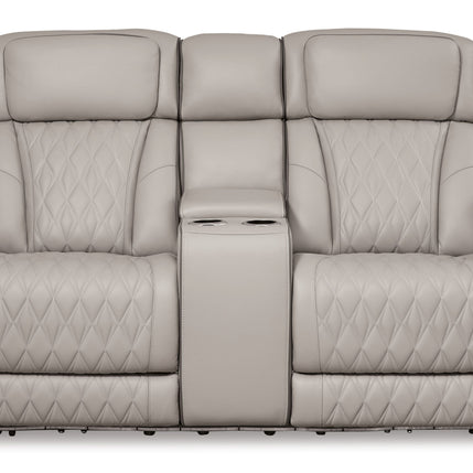 Boyington - Power Reclining Loveseat With Console/Adj Hdrst