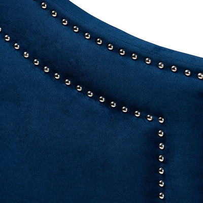 Baxton Studio Avignon Modern and Contemporary Navy Blue Velvet Fabric Upholstered Full Size Headboard