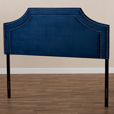 Baxton Studio Avignon Modern and Contemporary Navy Blue Velvet Fabric Upholstered Full Size Headboard