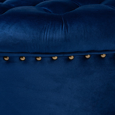 Baxton Studio Iglehart Modern and Contemporary Royal Blue Velvet Fabric Upholstered Tufted Cocktail Ottoman