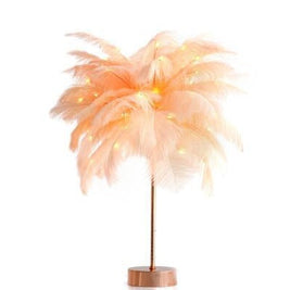 Feather Lamp Nordic Desk Lamp European-Style Bedroom Bedside Feather Table Lamp Night Light Table Lamp Decoration Modern