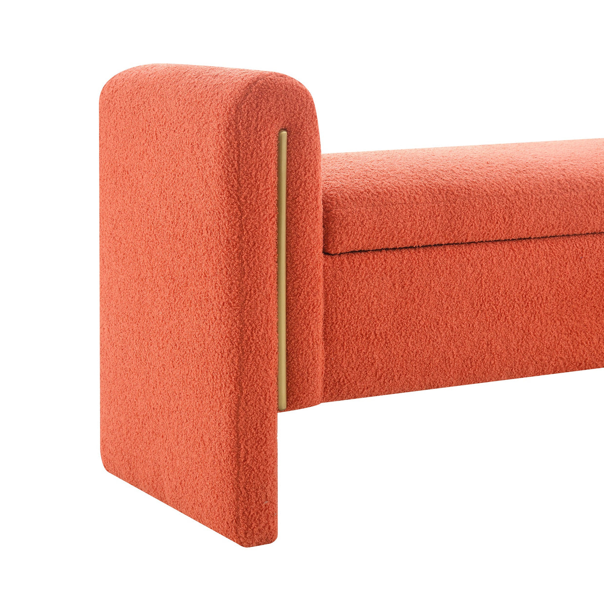 Modern Teddy Bed End Bench with Arms and Storage