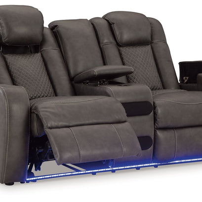 Fyne-dyme - Power Reclining Loveseat With Console/Adj Hdrst