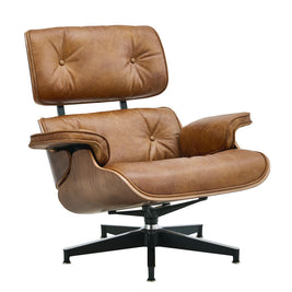 Luxury Lounge / Office Chair with Ottoman – Top Grain Leather