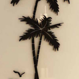 3D Coconut Tree Acrylic Mirror Wall Sticker For Children's Room Dining Room Living Room DIY TV Wall Background Home Decoration