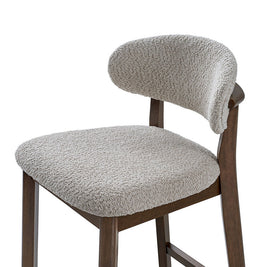 ACTU Counter Stools Set of 2, 26” Upholstered Bar Stools, Solid Wood, Mid-Century Modern