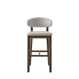 ACTU Bar Stools Set of 2, 30” Upholstered Bar Height Stools, Solid Wood, Mid-Century Modern