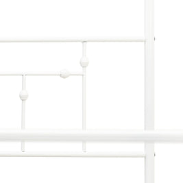 EAST WEST FURNITURE - ATQCWHI - Anniston Queen Bed with Luxurious Style Headboard and Footboard - Canopy Metal Frame in Powder Coating Linen white