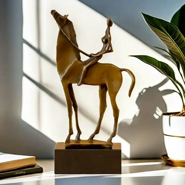 Abstract Horse Rider Sculpture Decorative Statue