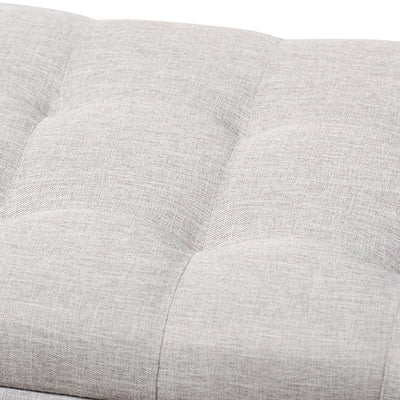 Baxton Studio Roanoke Modern and Contemporary Grayish Beige Fabric Upholstered Grid-Tufting Storage Ottoman Bench