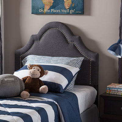 Baxton Studio Rita Modern and Contemporary Dark Grey Fabric Upholstered Twin Size Headboard