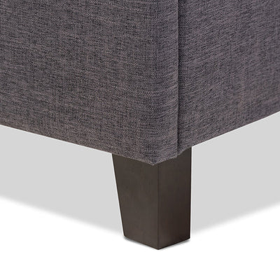 Baxton Studio Lea Modern and Contemporary Dark Grey Fabric Queen Size Storage Platform Bed