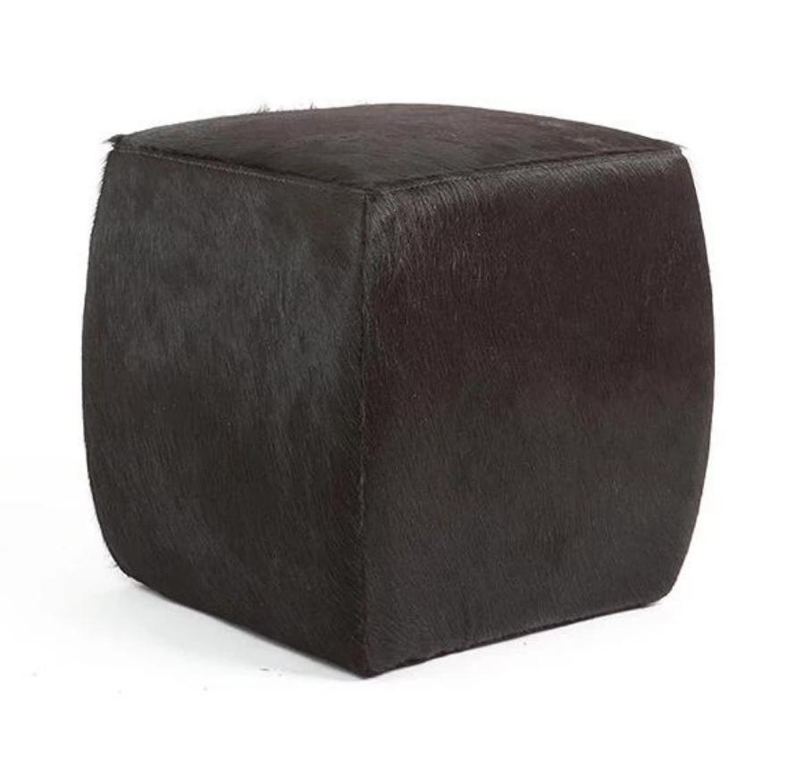Modern Hide Square Pouf