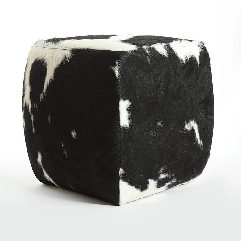 Modern Hide Square Pouf