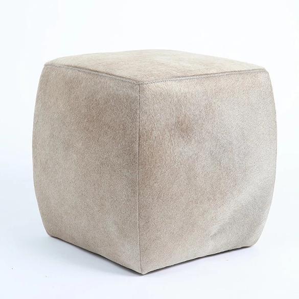 Modern Hide Square Pouf