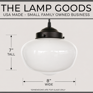 Modern Milk Glass Schoolhouse Pendant Light | 8