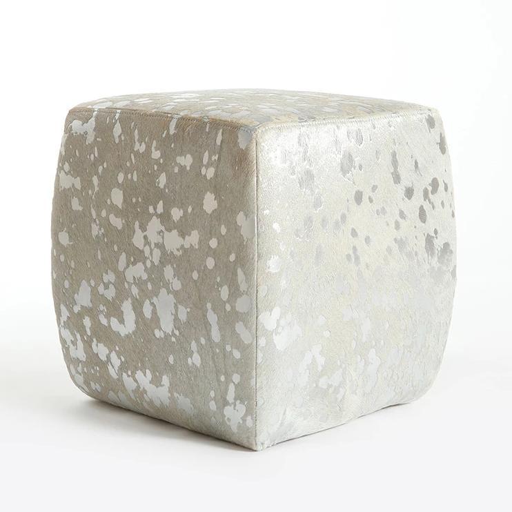 Modern Hide Square Pouf