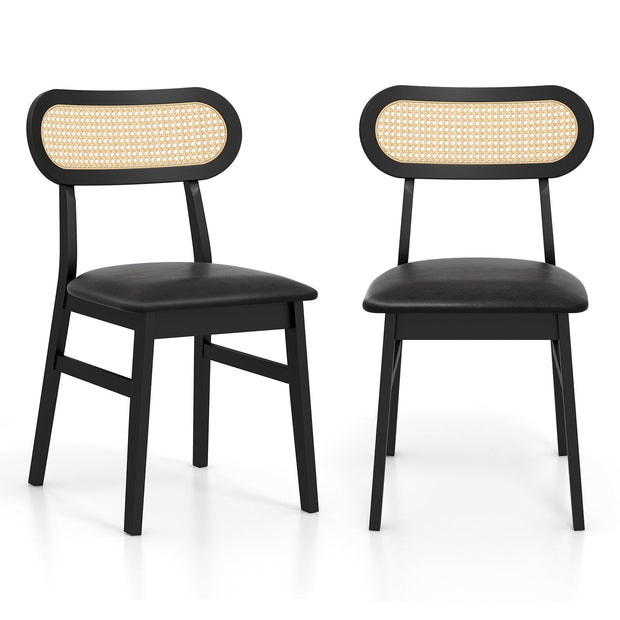 Indoor Mid Century Wood Dining Chairs Set of 2 for Dining Room
