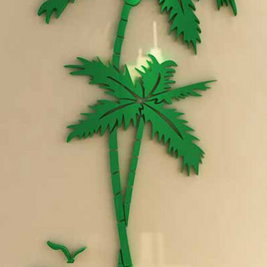 3D Coconut Tree Acrylic Mirror Wall Sticker For Children's Room Dining Room Living Room DIY TV Wall Background Home Decoration
