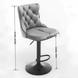 Black,Set of 225-33 Inch,17.7 inch base, Modern Upholstered Bar Stools with Backs Comfortable Tufted for Home Pub and Kitchen
