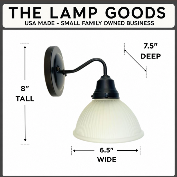 Frosted Glass Factory Holophane Wall Sconce Light Fixture