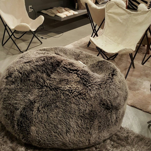 Sheepskin Long Hair Pouf