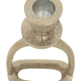 Huntley Equestrian Stirrup Candle Stick Holders, Silver set of 2