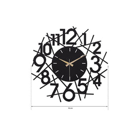 Muyika 41x41cm Modern Metal Silent Wall Clock - Large Decorative Timepiece for Home