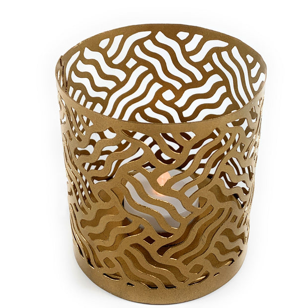 Votive Candle Holders Set of 2 Gold