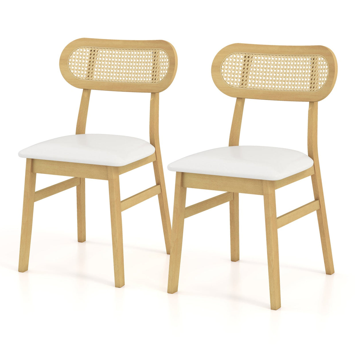 Indoor Mid Century Wood Dining Chairs Set of 2 for Dining Room