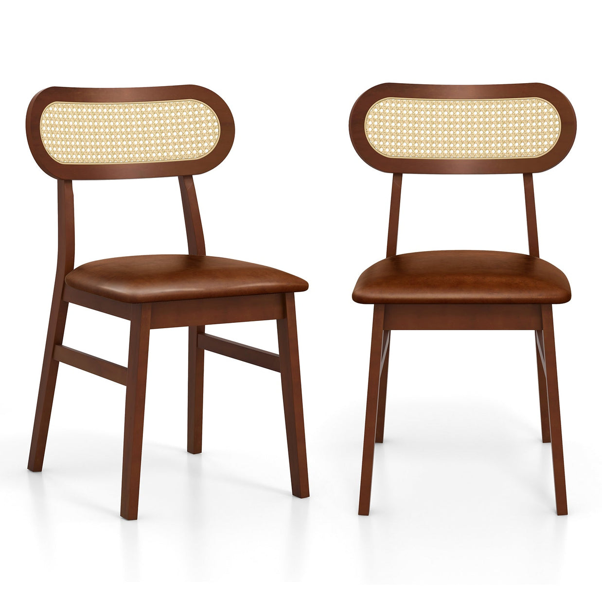 Indoor Mid Century Wood Dining Chairs Set of 2 for Dining Room