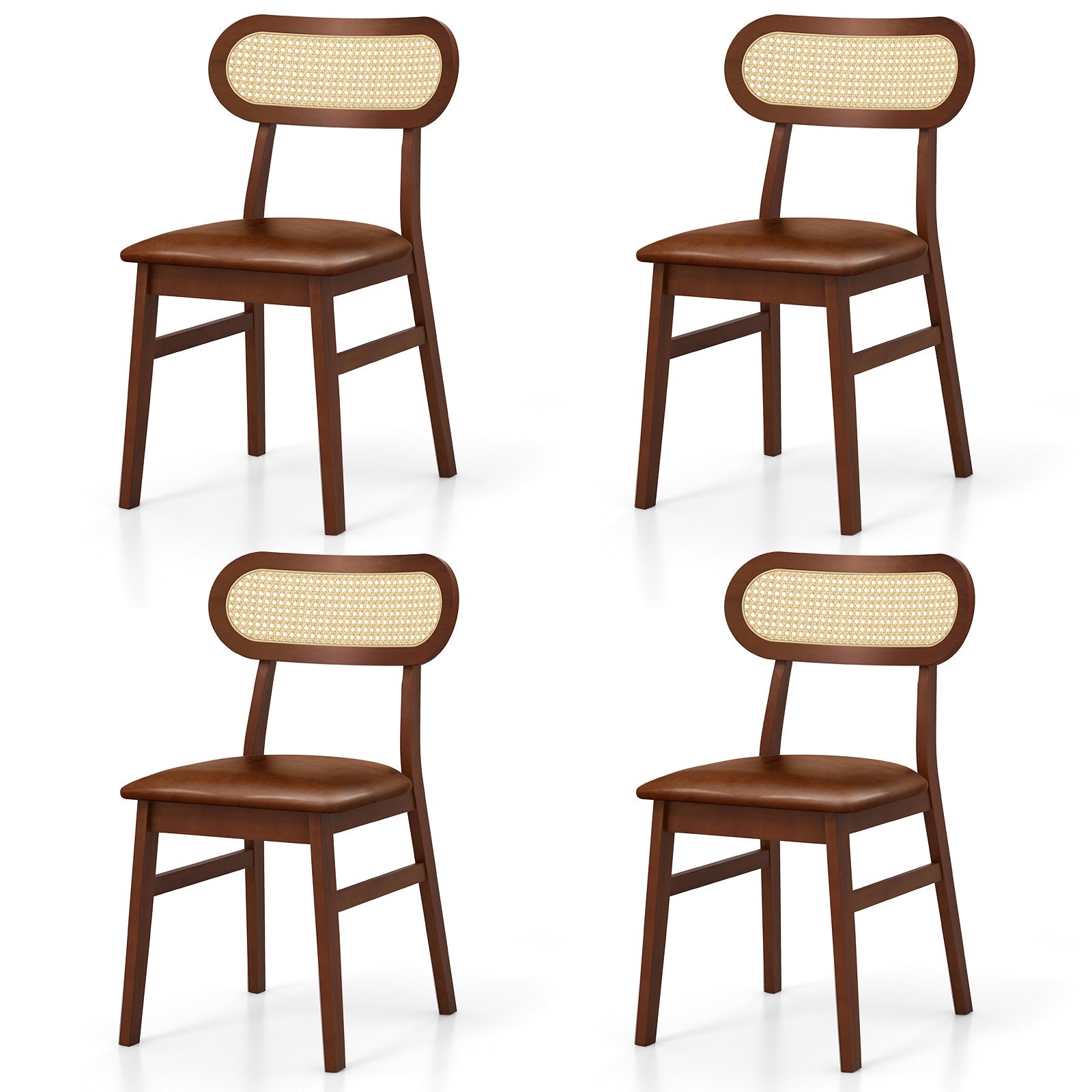Indoor Mid Century Wood Dining Chairs Set of 2 for Dining Room