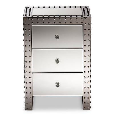Baxton Studio Azura Modern and Contemporary Hollywood Regency Glamour Style Nightstand Bedside Table
