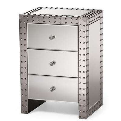Baxton Studio Azura Modern and Contemporary Hollywood Regency Glamour Style Nightstand Bedside Table