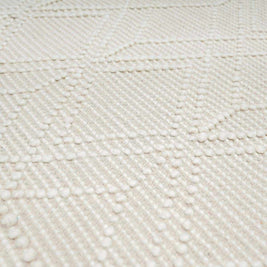 Ramsbury Beige Trellis Wool Rug
