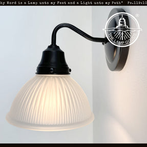 Frosted Glass Factory Holophane Wall Sconce Light Fixture