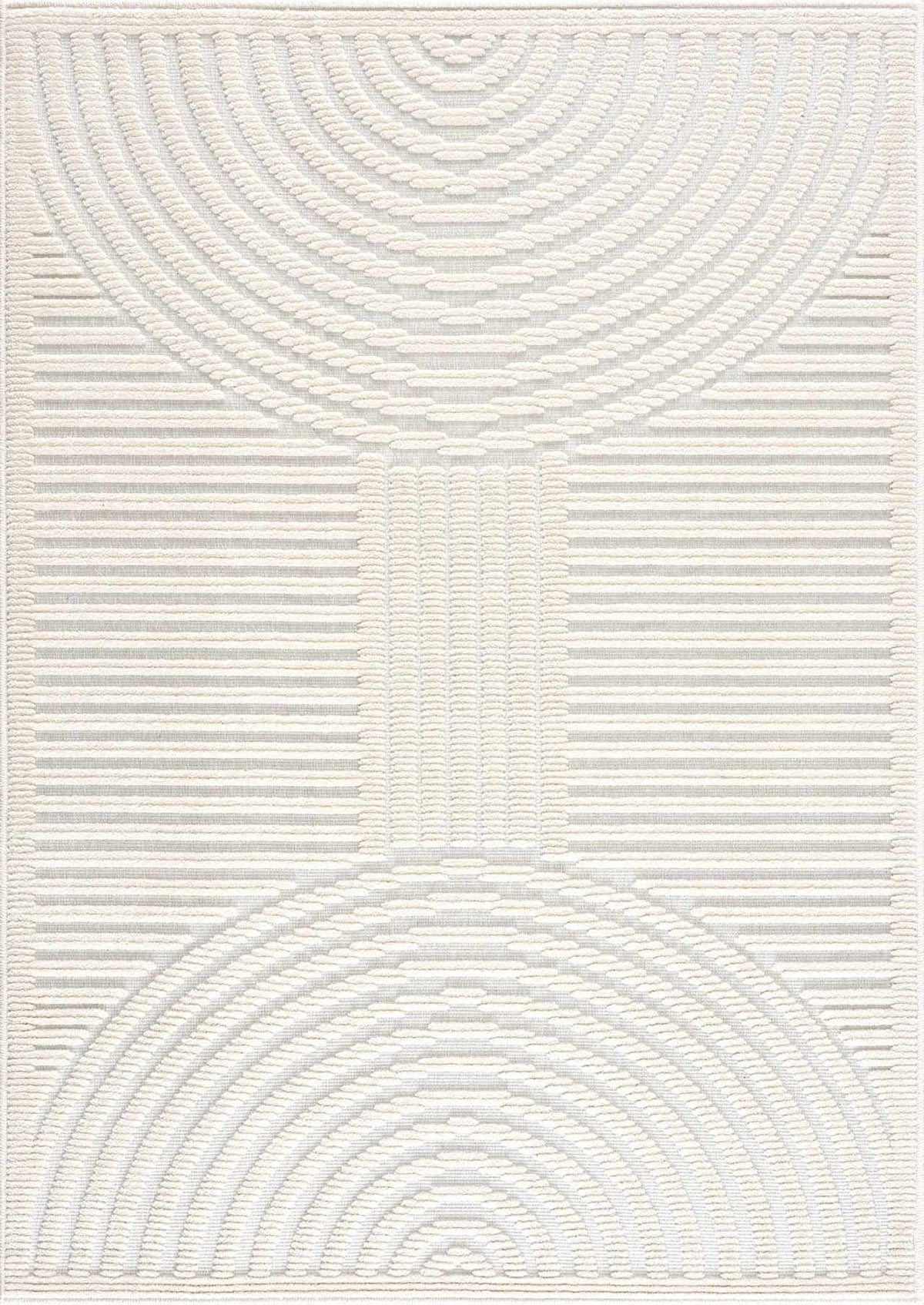 Deron White Washable 3D Rug