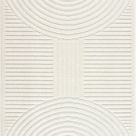 Deron White Washable 3D Rug