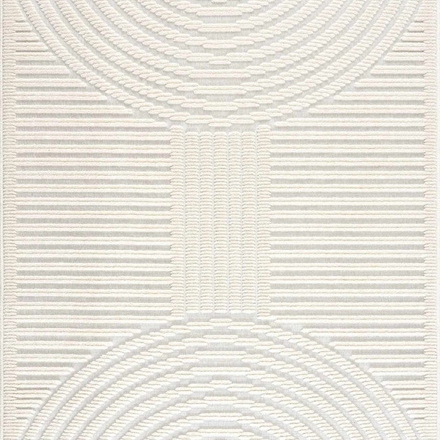 Deron White Washable 3D Rug