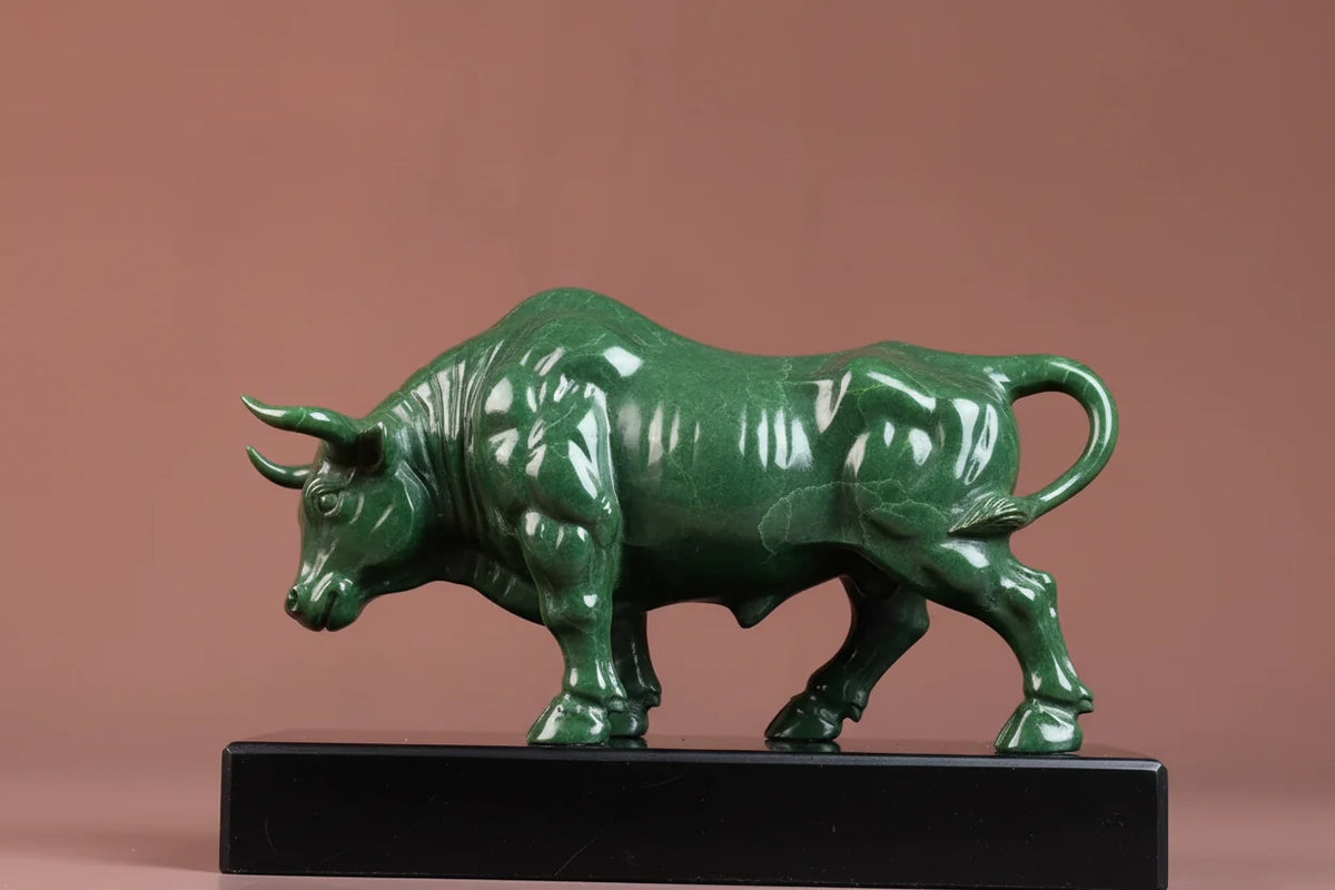 Luxury Green Rhinoceros Statue Decorative Animal Sculpture for Home & Office Decor