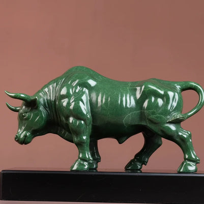 Luxury Green Rhinoceros Statue Decorative Animal Sculpture for Home & Office Decor