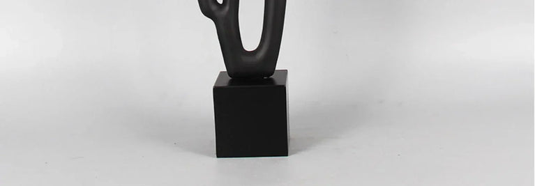 Modern Abstract Black Sculpture Statue for Contemporary Home Decor