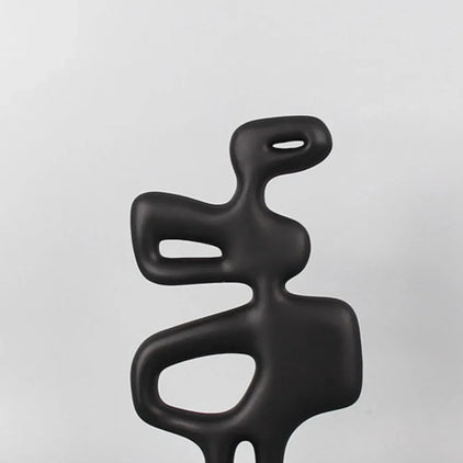 Modern Abstract Black Sculpture Statue for Contemporary Home Decor