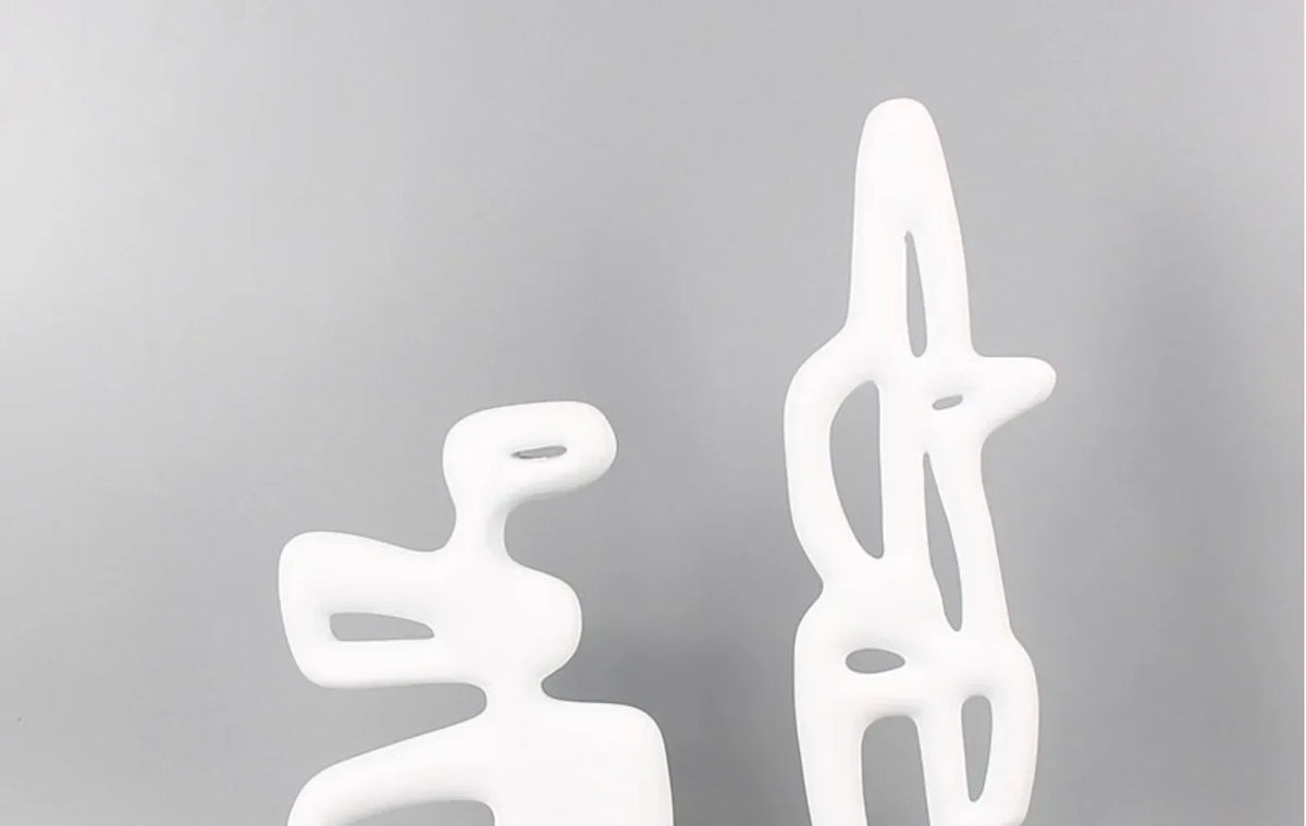 Modern Abstract Black Sculpture Statue for Contemporary Home Decor