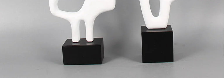 Modern Abstract Black Sculpture Statue for Contemporary Home Decor
