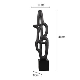Modern Abstract Black Sculpture Statue for Contemporary Home Decor