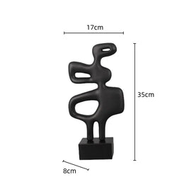 Modern Abstract Black Sculpture Statue for Contemporary Home Decor