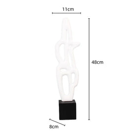 Modern Abstract Black Sculpture Statue for Contemporary Home Decor
