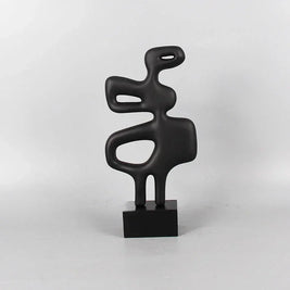 Modern Abstract Black Sculpture Statue for Contemporary Home Decor
